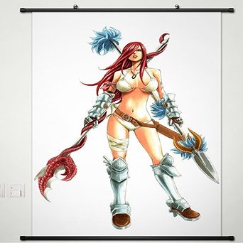 Fairy Tail Wall Scroll Poster Fabric Painting for Anime Erza Scarlet 172 L