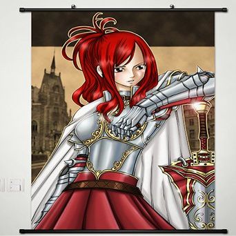 Wall Scroll Poster Fabric Painting For Anime Fairy Tail Erza Scarlet 220 L