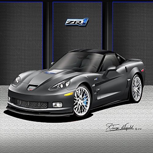 2012 CORVETTE ZR-1 COUPE - CYBER GRAY - ART PRINT POSTER BY ARTIST DANNY WHITFIELD - SIZE 20 X 30