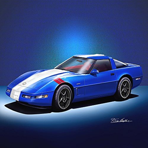 1996 CORVETTE GRAND SPORT COUPE - ART PRINT POSTER BY ARTIST DANNY WHITFIELD - SIZE 20 X 30