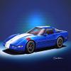 1996 CORVETTE GRAND SPORT COUPE - ART PRINT POSTER BY ARTIST DANNY WHITFIELD - SIZE 20 X 30 view 1