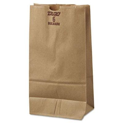 Gen 30906 6 Paper Grocery Bag, 50lb Kraft, Extra-heavy-duty 6 X 3 5/8 X 11 1/16, 500 Bags
