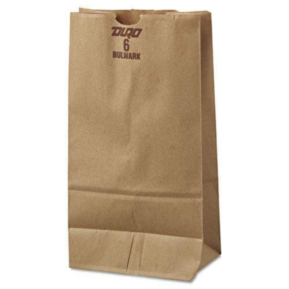 Gen 30906 6 Paper Grocery Bag, 50lb Kraft, Extra-heavy-duty 6 X 3 5/8 X 11 1/16, 500 Bags