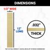 K&S Precision Metals Brass Strip 8241 0.032" Thick x 1/2" Wide x 12" Long DIY Crafts, Electrical, Jewelry Making, Modeling, Made in USA, 1 Strip view 2