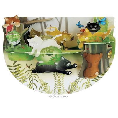 Popnrock Card - Garden Kittens