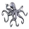 Antique Silver Cast Iron Octopus Hook 11 Inch - Decorative Hook - Sealife Metal Wall Hook view 1