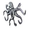 Antique Silver Cast Iron Octopus Hook 11 Inch - Decorative Hook - Sealife Metal Wall Hook view 2