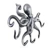 Antique Silver Cast Iron Octopus Hook 11 Inch - Decorative Hook - Sealife Metal Wall Hook view 3