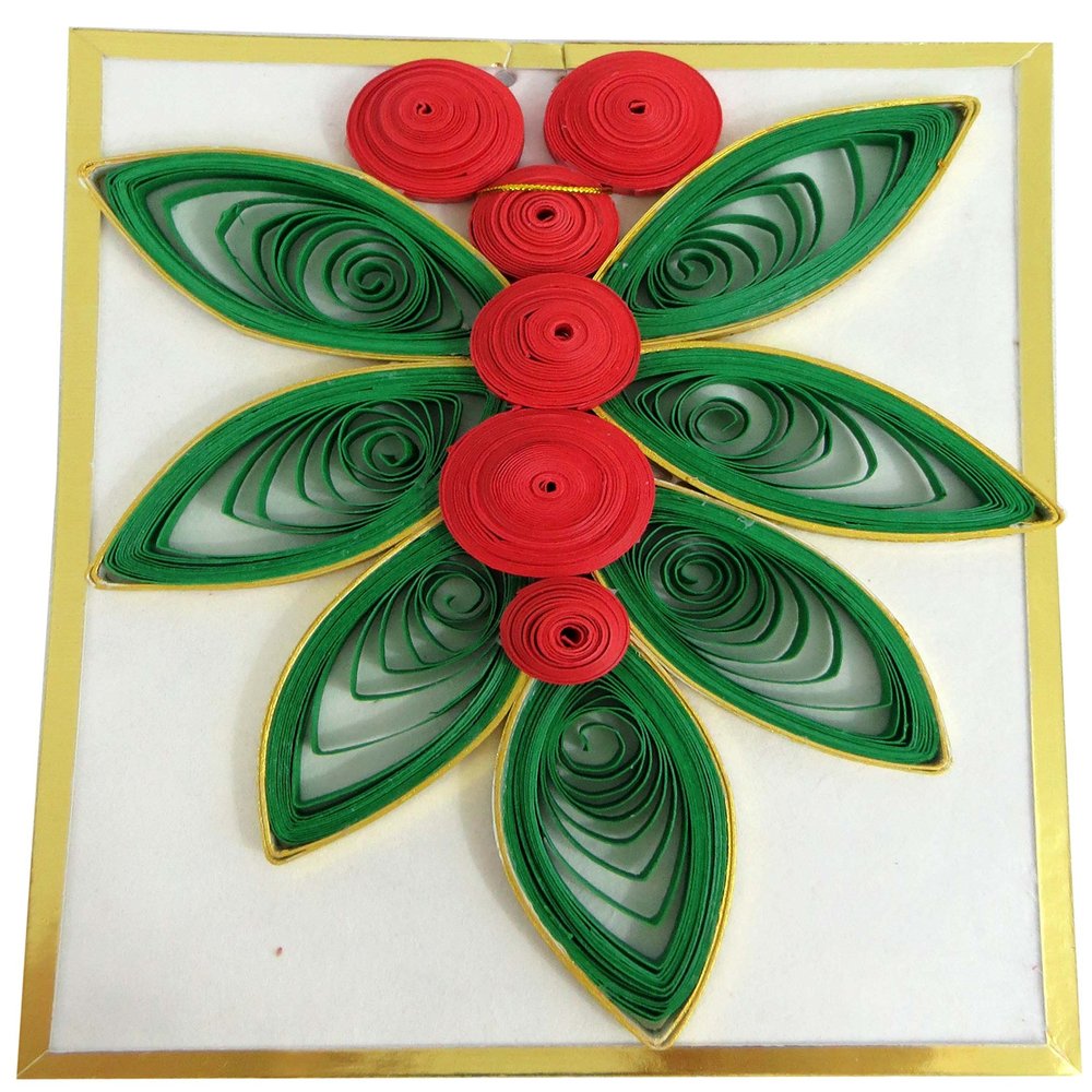 Dei 6 inch Quilling Paper Ornament (Mistletoe)
