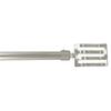 Adjustable Single Curtain Rod 50-82" - Modern Silver Finish with Horizontal Slatted Finial Design and 3/4" Diameter view 1