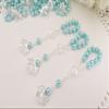 25 Pc Light Blue Color Baptism Favors with Angels Mini Rosaries Silver Plated Blue Crystal Pearls/Recuerditos De Bautismo/Christening Favors/Decenarios/Decades/Finger Rosaries view 1