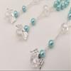 25 Pc Light Blue Color Baptism Favors with Angels Mini Rosaries Silver Plated Blue Crystal Pearls/Recuerditos De Bautismo/Christening Favors/Decenarios/Decades/Finger Rosaries view 2
