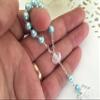 25 Pc Light Blue Color Baptism Favors with Angels Mini Rosaries Silver Plated Blue Crystal Pearls/Recuerditos De Bautismo/Christening Favors/Decenarios/Decades/Finger Rosaries view 4