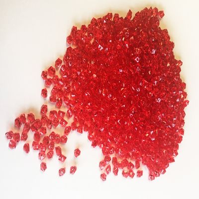 Crystal Acrylic Ice Rock Vase Gems or Table Scatters 8 lbs, Clear or Colored (small, red)