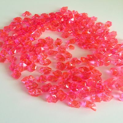 Crystal Acrylic Ice Rock Vase Gems or Table Scatters 8 lbs, Clear or Colored (Medium, Hot Pink)
