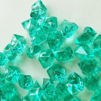 Crystal Acrylic Ice Rock Vase Gems or Table Scatters 8 lbs, Clear or Colored (Medium, Aqua Green)