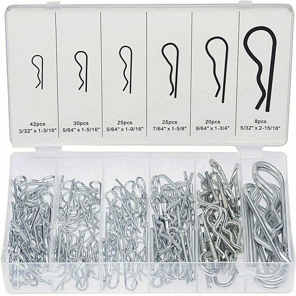 150 Pc Hair Pin Retainer Assortment Set Cotter Clip Kit