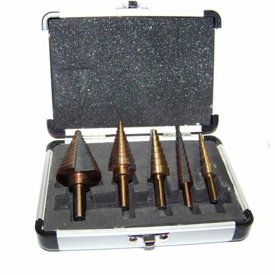 5 Pc High Speed Steel With Cobalt Coated Step Drill Sae Standard Sizes