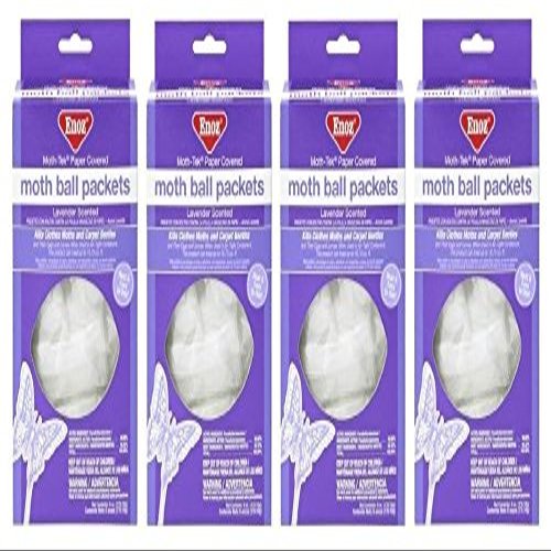 4 Pk, Enoz 6-oz Moth-Tek Moth Ball Packets, Lavender
