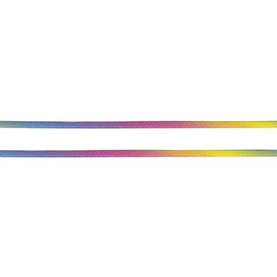 Konishi Ribbon Rainbow Pattern, Double Satin Ribbon, 0.1 inch (3 mm) Width x 118.8 ft (30 m) Roll KR3571-3MM-0