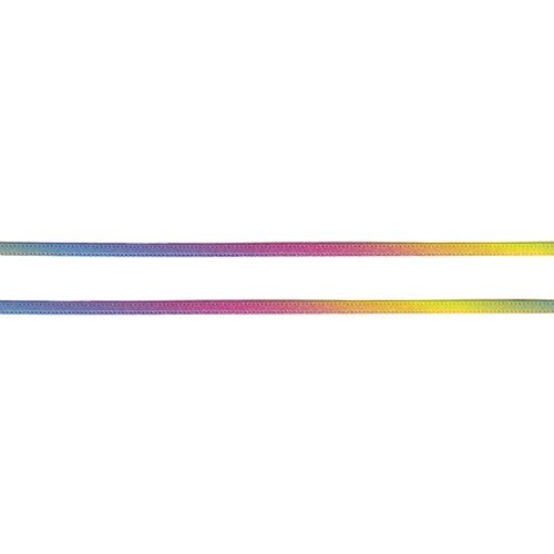 Konishi Ribbon Rainbow Pattern, Double Satin Ribbon, 0.1 inch (3 mm) Width x 118.8 ft (30 m) Roll KR3571-3MM-0