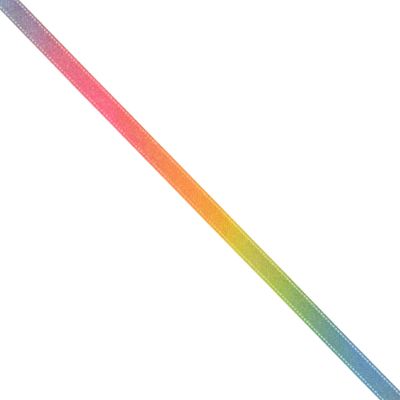 Konishi Ribbon KR3571-6MM-0 Rainbow Pattern, Double Satin Ribbon, 0.2 inch (6 mm) Width x 98.4 ft (30 m) Roll