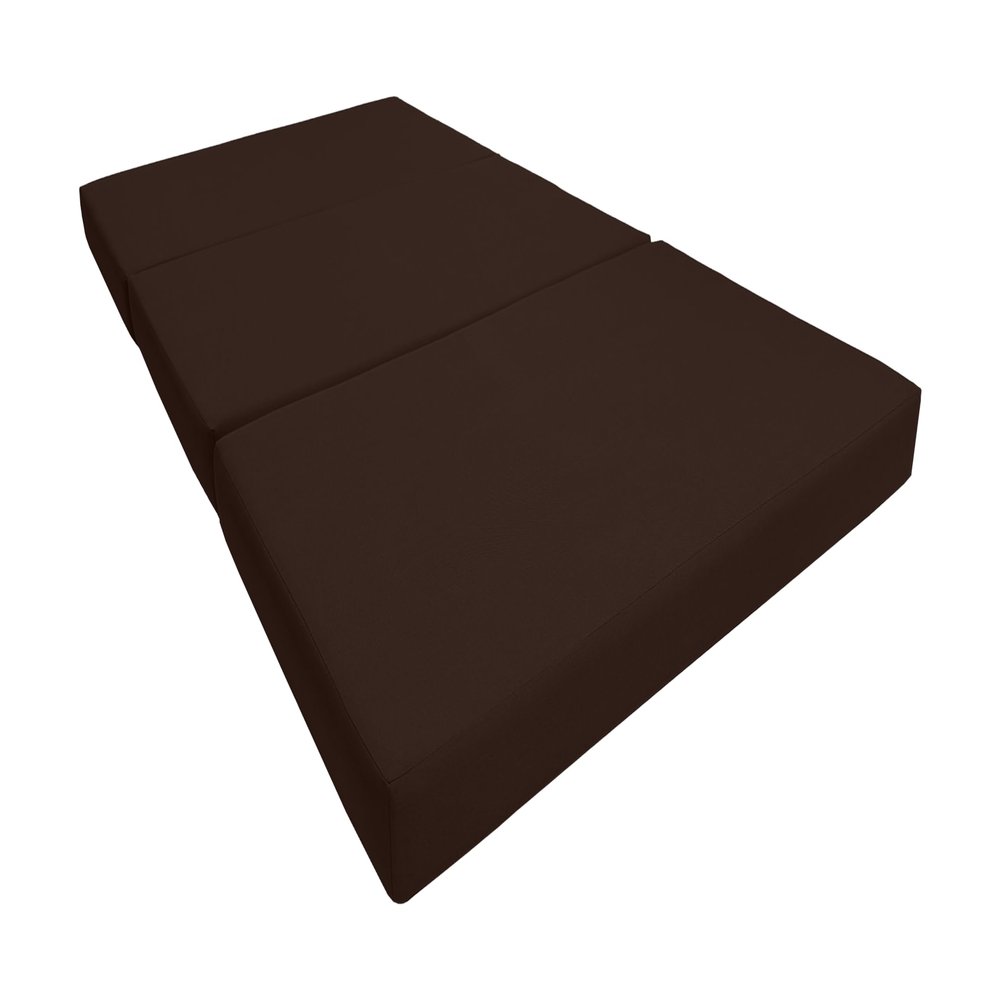 D&D Futon Furniture Portable Trifold Mattress, Foldable Foam Mattresses Small Space Saving Guest, Floor Fold Out Bed Ottoman, 4 inch Folding Cushion Pad Camping RV (Twin Size 4x39x75, Brown)