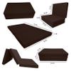 D&D Futon Furniture Portable Trifold Mattress, Foldable Foam Mattresses Small Space Saving Guest, Floor Fold Out Bed Ottoman, 4 inch Folding Cushion Pad Camping RV (Twin Size 4x39x75, Brown) view 2
