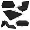 D&D Futon Furniture Portable Trifold Mattress, Foldable Foam Mattresses Small Space Saving Guest, Floor Fold Out Bed Ottoman, 4 inch Folding Cushion Pad Camping RV (Twin Size 4x39x75, Black) view 2