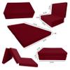 D&D Futon Furniture Portable Trifold Mattress, Foldable Foam Mattresses Small Space Saving Guest, Floor Fold Out Bed Ottoman, 4 inch Folding Cushion Pad Camping RV (Twin Size 4x39x75, Red) view 2