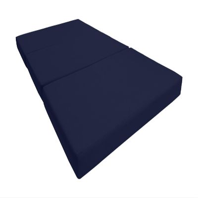 D&D Futon Furniture Portable Trifold Mattress, Foldable Foam Mattresses Small Space Saving Guest, Floor Fold Out Bed Ottoman, 4 inch Folding Cushion Pad Camping RV (Twin Size 4x39x75, Navy Blue)