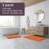 2 Piece Bathroom Rug Set - 32x21 Inch and 24x17 Inch Memory Foam Bath Mats with Chenille Shag Top for Stylish Bathroom Decor - Machine Washable Bath Rugs Set of 2 by Lavish Home (Orange) view 3
