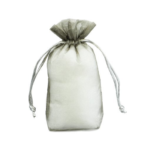 Large Size Gusset Organza Bags Silver 10" x 5.5 x 2" - Set of 10