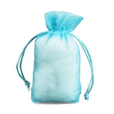 Large Size Gusset Organza Bags Blue 10" x 5.5 x 2" - Set of 10