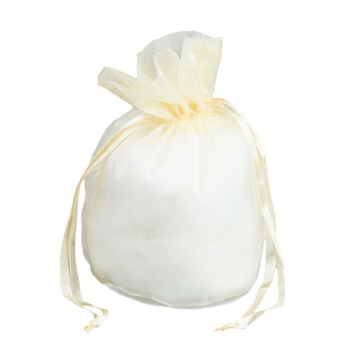 FavorOnline Large Size Gusset Organza Bags Ivory 10.4" x 5.6 x 1.6 - Set of 10