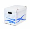 Fellowes Basic Flip Top Banker Box Manual Assembly  Blue/White Set of 5 White/Blue view 1