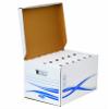 Fellowes Basic Flip Top Banker Box Manual Assembly  Blue/White Set of 5 White/Blue view 2