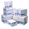 Fellowes Basic Flip Top Banker Box Manual Assembly  Blue/White Set of 5 White/Blue view 3