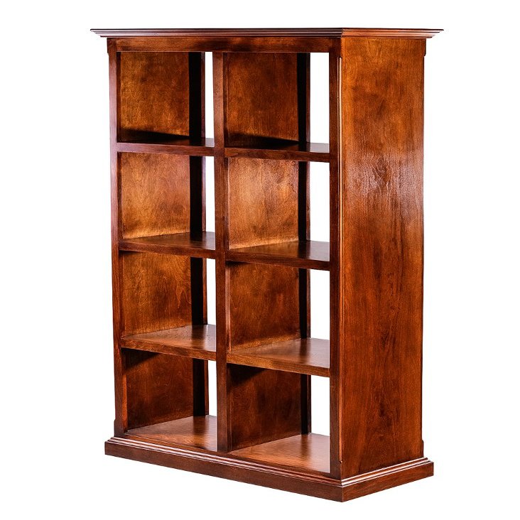 FOREST DESIGNS Traditional Alder Display Bookacse 2 X 4: 32W X 67H X 17D Golden Oak