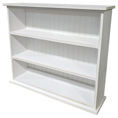 Sawdust City Pine Bookcase with 3 Shelves (Old - Cottage White)