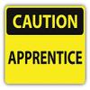 Zirni Caution Apprentice Slogan Sign Sticker Decal Design 5" X 4" view 1