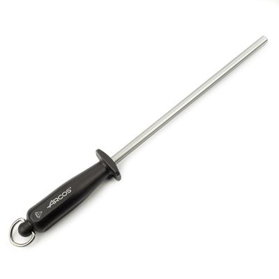 Arcos Manual Knife Sharpener  Carbon Steel and Diamond, Ergonomic Polypropylene Handle, 230 mm, for Right and Left Handed, Black, Easy and Durable Sharpening