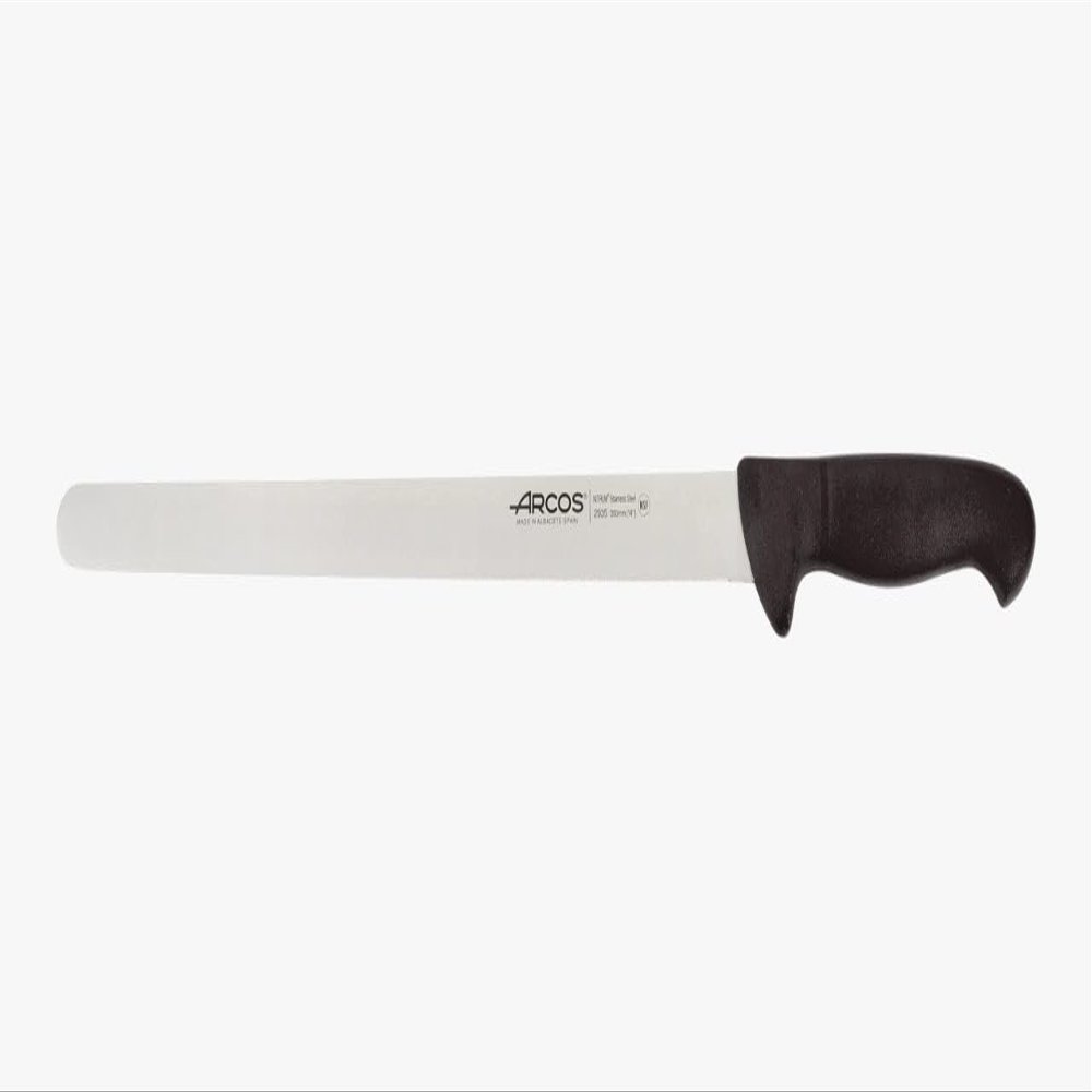 ARCOS Series 2900-slicing ham Knife-Blade Nitrum (13.78 Inches) -Handle Polypropylene Colour, 18/8 Stainless Steel, Black, 350 mm