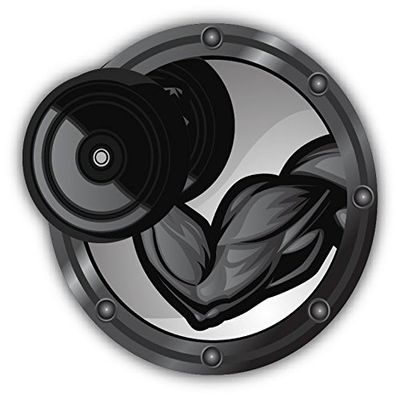 Zirni Muscular Bicep Flexing Arm Curl Gym Sport Sticker Decal Design 5" X 5"