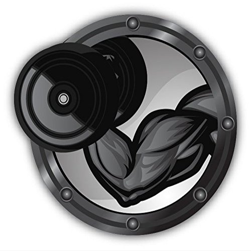Zirni Muscular Bicep Flexing Arm Curl Gym Sport Sticker Decal Design 5" X 5"