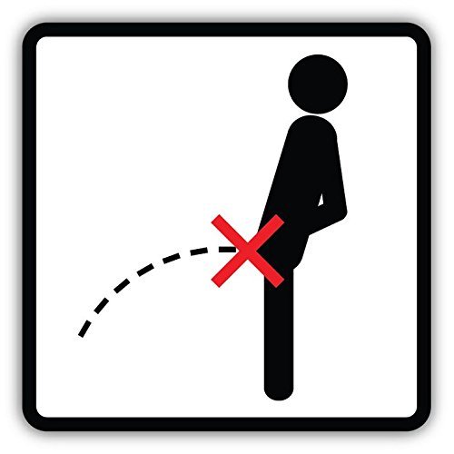 Zirni Do Not Piss Prohibit Healthcare Sign Sticker Decal Design 5" X 5"