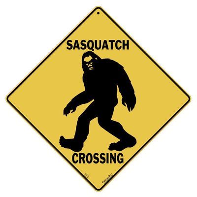 CROSSWALKS Sasquatch Crossing 12" X 12" Aluminum Sign (X384)