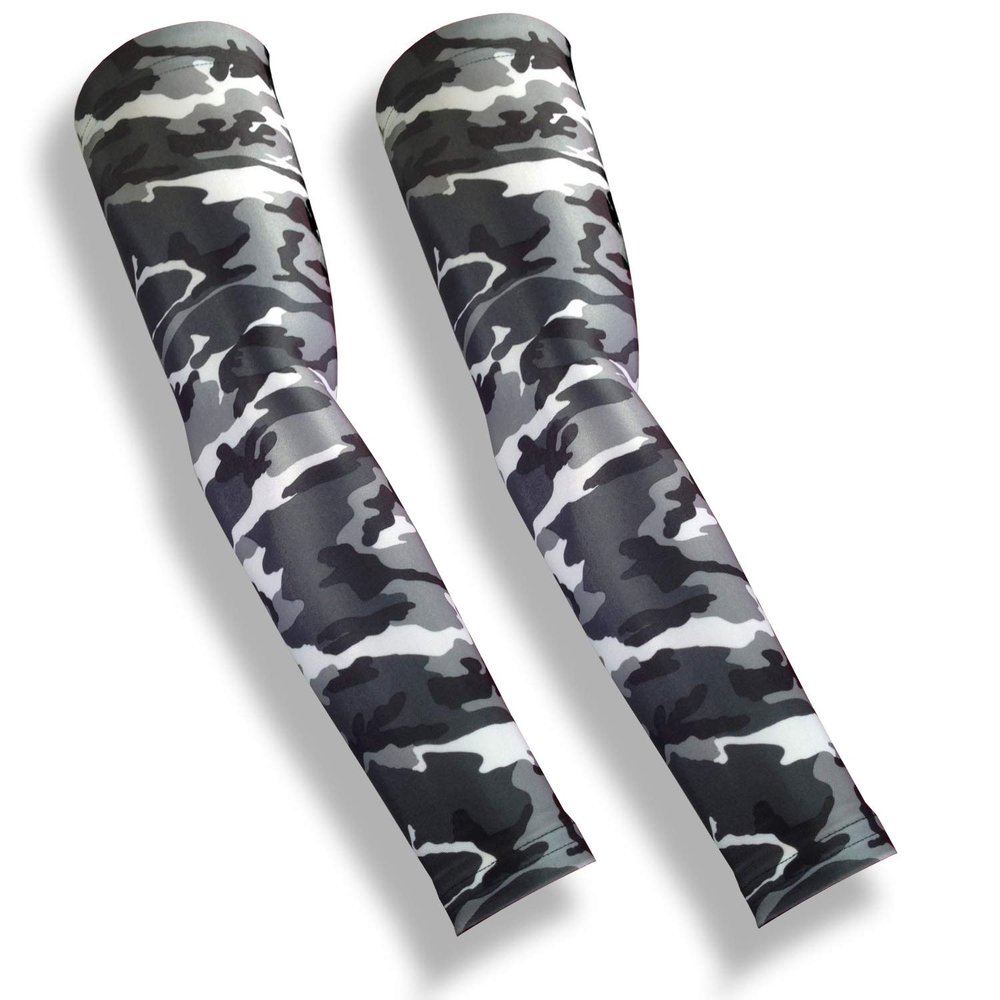 Skin Guards Protective Arm Sleeve - Full Arm - Grey Camo - PT - 2 Sleeves