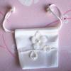 FavorOnline Fancy Decorated Satin Bag with Flower and Pearl - 10 Bags view 1