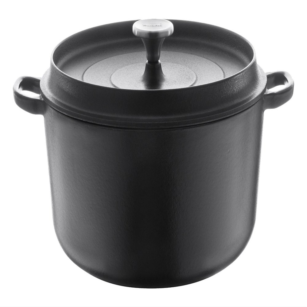 Berndes 034143 Cast Iron Roasting Pan with Cast Iron Lid, 2.7 Litre, 20 cm  Black